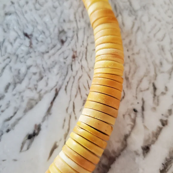 Bold Wooden Tropical Red Floral Necklace - Picture 8 of 9